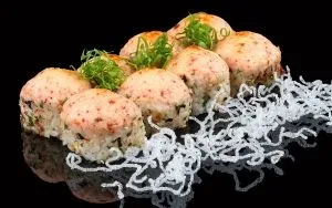 Фотография блюда - Ролл в специях Furikake HOT (запеченный) ✔ Доставка суши, ролов, суши-сетов в Харькове из ресторана Пушка-Миндаль